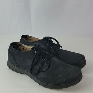 Bogs Eugene Black Leather Waterproof Lace Up Mens Low Top Shoes